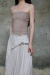 Marc Le Bihan irregular wrinkled silk skirt series 2503 deadwood rose